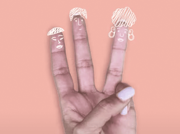 Mano che indica il numero 3